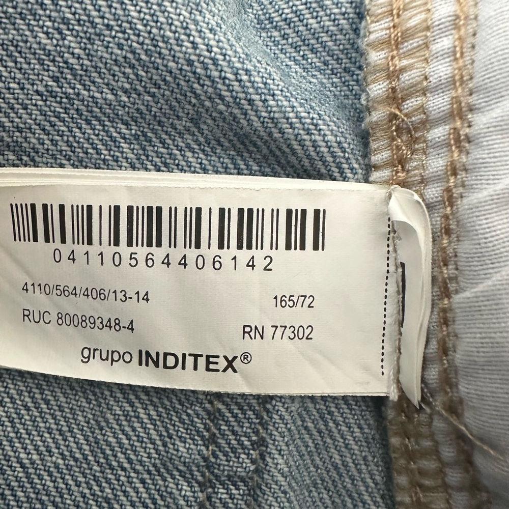Zara Cargo Jeans Juniors Size 13/14 Blue High Rise Straight Leg Utility Denim - Picture 4 of 11